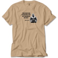 Liyada Mike Tyson Fighter Quote Krem Tişört Liyada