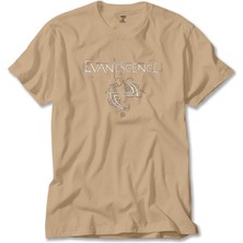 Liyada Evanescence Logo ve Yazı Krem Tişört Liyada