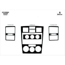 Mars Cockpit Design Hyundai Coupe Konsol-Torpido Kaplama 2005-2008 5 Parça Piano Black