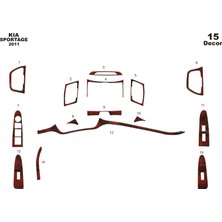 Mars Cockpit Design Kia Sportage Konsol-Torpido Kaplama 2011 15 Parça Maun