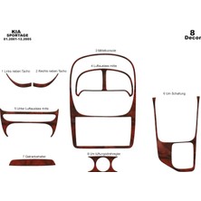 Mars Cockpit Design Kia Sportage Konsol-Torpido Kaplama 2001-2005 8 Parça Maun
