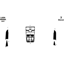 Mars Cockpit Design Lada Priora Konsol-Torpido Kaplama 2007 7 Parça Piano Black