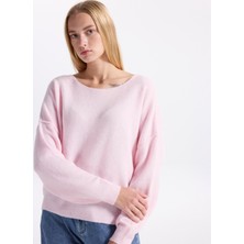 American Vintage Kayık Yaka Standart Pembe Kazak Kadın DAM225H25DRACHI