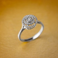 GIBYJEWEL Iç Içe Halkalı  Pırlanta Modeli 925 Ayar Minimal Gümüş Yüzük