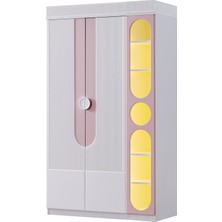 Setay Gardırop, Vira 2 Kapaklı Dolap ve Ledli Kitaplık