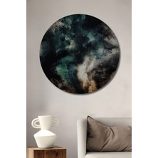 Teona Ahşap Görkemli Bulutlar Yağlı Boya Görünümlü Ahşap Dekoratif Tablo Yuvarlak Tablo