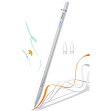NovStrap Apple iPad Pro 11 (M4) ile Uyumlu Bluetooth Dokunmatik Tablet Kalemi BP25BL Pil Ekranlı Kısayol Tuşlu Stylus Pencil