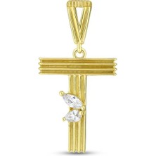 Assos Pırlanta Altın T Harf Kolye Ucu - 14K