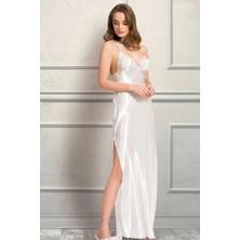 Yeni Üretim Özel Fashion Uzun Rahat Şık Fantezi Erotik Şık Kadın Dantelli Saten Gecelik