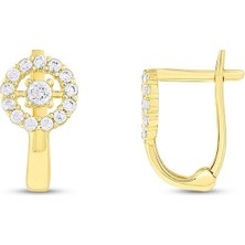 Assos Pırlanta Taşlı Altın Çocuk Küpe - 14K