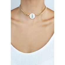 Liveyn Design Sedef Uçlu Sonsuzluk Figürlü Gold Kadın Kolye