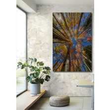 Teona Ahşap Sonbahar Ormanı Renk Cümbüşü Sulu Boya Görünümlü Ahşap Dekoratif Tablo Dikdörtgen Tablo