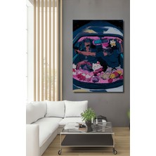 Teona Ahşap Hello Kitty Kaosunda Yağlı Boya Görünümlü Ahşap Dekoratif Tablo Dikdörtgen Tablo