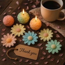 Çiçek Motifli ,kokulu, Karışık Mum Paketi 10'lu (Sepetsiz)