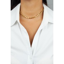 Liveyn Design Piramit Şeklinde Zincir Gold Kadın Kolye