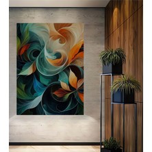 Teona Ahşap Büyülü Düşler Soyut Yağlı Boya Görünümlü Ahşap Dekoratif Tablo Dikdörtgen Tablo