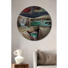 Teona Ahşap Gızemlı Gözyaşları Ahşap Dekoratif Tablo Yağlı Boya Görünümlü Sanat Eseri Yuvarlak Tablo