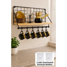 Maycap Yapışkanlı Duvar Rafı Metal Duvar Rafı Modern Askı ve Kanca