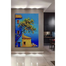 Teona Ahşap Baskı Narenciye Ağacı Manzarası Yağlı Boya Görünümlü Modern Sanat Ahşap Tablo Dikdörtgen Tablo