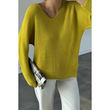 Gülseli V Yaka Salaş Triko Bluz (S,m,l,xl Uyumludur) P-00018225