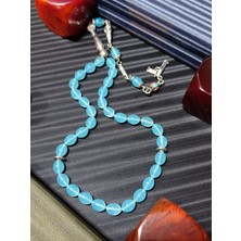 Anemore Collection Toz Kehribar Tesbih Turkuaz Renk