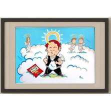 Karikatural Riyako Kasuge 43x30cm Orijinal Karikatür Tablo