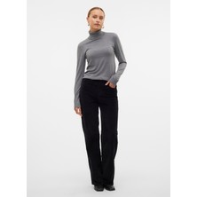 Vero Moda Balıkçı Yaka Dar Gri Kadın Kazak Vmırıs Ls Rollneck Pullover Ga Noos