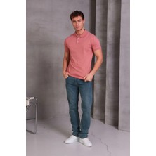 Etiler Collection Erkek Slim Fit Pamuklu Yumuşak Doku Nefes Alan Kumaş Yakalı Tişört