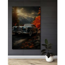 Teona Ahşap Klasik Mercedes Yağlı Boya Görünümlü Ahşap Dekoratif Tablo Dikdörtgen Tablo