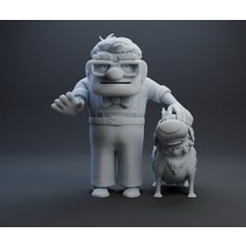 Hivhestin Minik Dostluğun Temsili: Carl ve Dug 3D Baskı Heykeli (Pla Malzeme) 20 cm