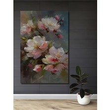 Teona Ahşap Bahar Çiçekleri Yağlı Boya Görünümlü Ahşap Dekoratif Tablo Dikdörtgen Tablo