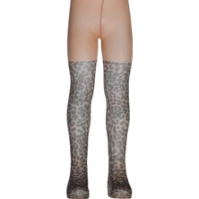 Dore Leopar Baskı Desenli Bebek Külotlu Çorap