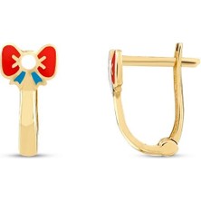 Assos Pırlanta Fiyonk Figürlü Altın Çocuk Küpe - 14K