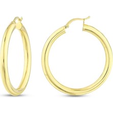 Assos Pırlanta Altın Halka Küpe - 14K