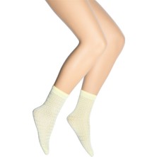 Dore Başak Desenli Mikro Soket Kadın Çorap Sarı / 23