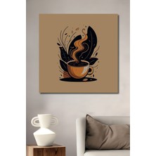 Teona Ahşap Sıcak Kahve Buharı Sanat Tablosu Yağlı Boya Görünümlü Dekoratif Ahşap Tablo Dikdörtgen Tablo