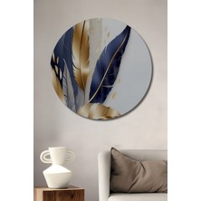 Teona Ahşap Altın Tüylerin Gızemlı Dansı Ahşap Dekoratif Tablo Yuvarlak Tablo