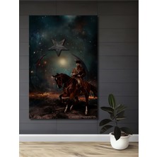 Teona Ahşap Atatürk At Üzerinde Yağlı Boya Görünümlü Ahşap Dekoratif Tablo Dikdörtgen Tablo