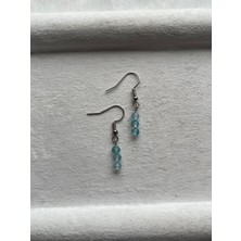 Pel Design Minimal Topaz Taşı Gümüş Kaplama Küpe El Yapımı