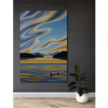 Teona Ahşap Sulu Boya Görünümlü Ahşap Dekoratif Tablo Okyanusun Gızemlı Dansı Dikdörtgen Tablo