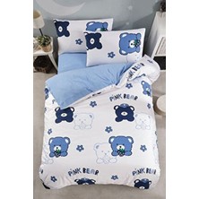 Laliva Çarşafı Lastikli Ayıcıklı Mavi Çocuk Nevresim Takımı