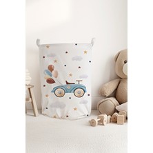 Talia Home Sevimli Araba ve Balon Desenli Çocuk ve Bebek Odası Düzenleyici Oyuncak Veya Kirli Sepeti TLAS-304