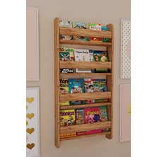 Mirobi Lino 4 Raflı Montessori Kitaplık Eğitici Çocuk Kitaplığı Çocuk Odası Kitaplığı Atlantik Çam