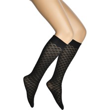 Dore Zümrüt Desenli Mikro Dizaltı Kadın Çorap