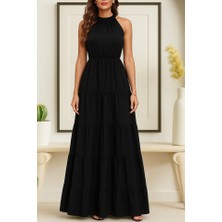 Etiler Collection Kadın Kolsuz Halter Yaka Beli Lastiklidesenli Mikro Elbise