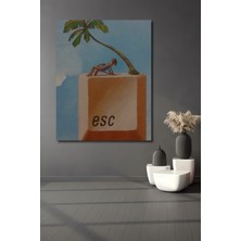 Teona Ahşap Sulu Boya Görünümlü Ahşap Dekoratif Tablo Esc Tuşunda Tatil Keyfi Dikdörtgen Tablo