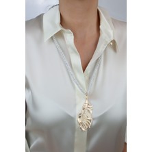 Liveyn Design Kuş Tüyü Figür Uçlu Örgü Kolye