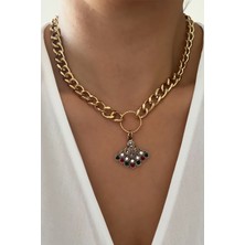 Liveyn Design Renkli Uçlu Bronz Kolye