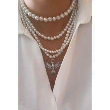 Liveyn Design Ankakuş Figürlü Çoklu Inci Kolye