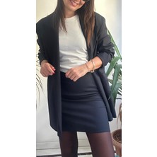 Lasorella Butik Kadın Lacivert Çizgili Takım